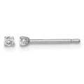 Madi K Sterling Silver Rhodium-plated 2mm Round CZ Stud Earrings