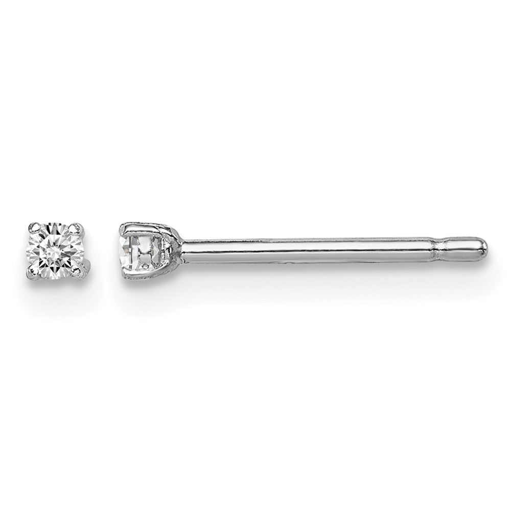 Madi K Sterling Silver Rhodium-plated 2mm Round CZ Stud Earrings