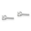 Sterling Silver Rhodium-plated Madi K 2.5mm Round CZ Stud Earrings