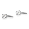 Sterling Silver Rhodium-plated Madi K 3mm Round CZ Stud Earrings