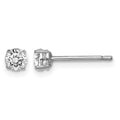 Sterling Silver Rhodium-plated Madi K 4mm Round CZ Stud Earrings