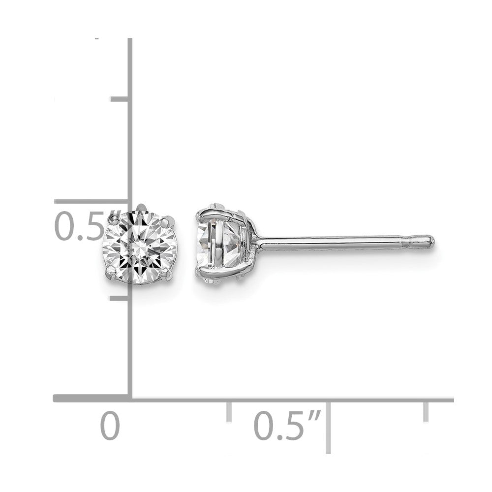 Madi K-Sterling Silver Rhodium-plated 5mm Round CZ Stud Earrings