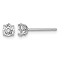 Madi K-Sterling Silver Rhodium-plated 5mm Round CZ Stud Earrings