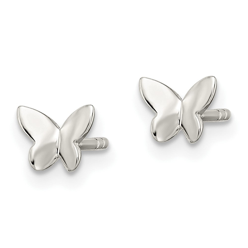 Sterling Silver Madi K Polished Butterfly Petite Post Earrings