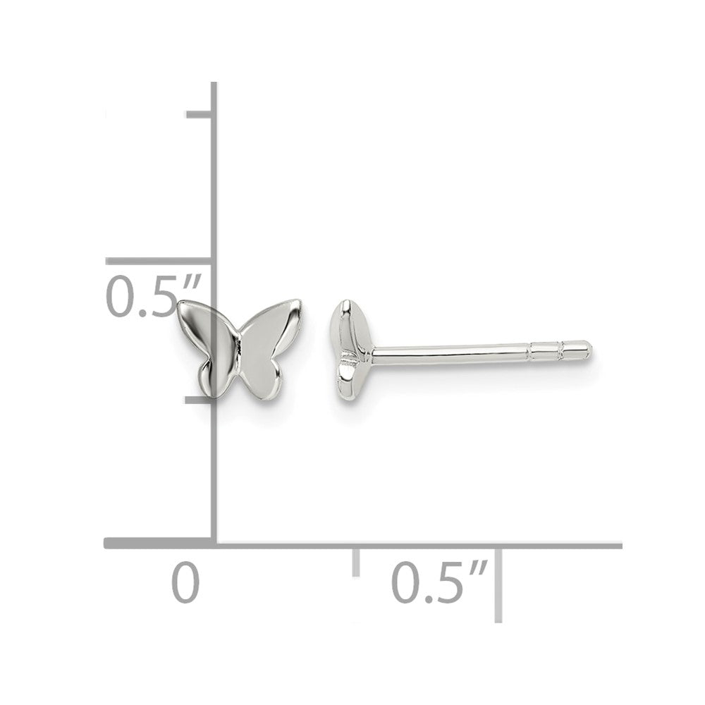 Sterling Silver Madi K Polished Butterfly Petite Post Earrings