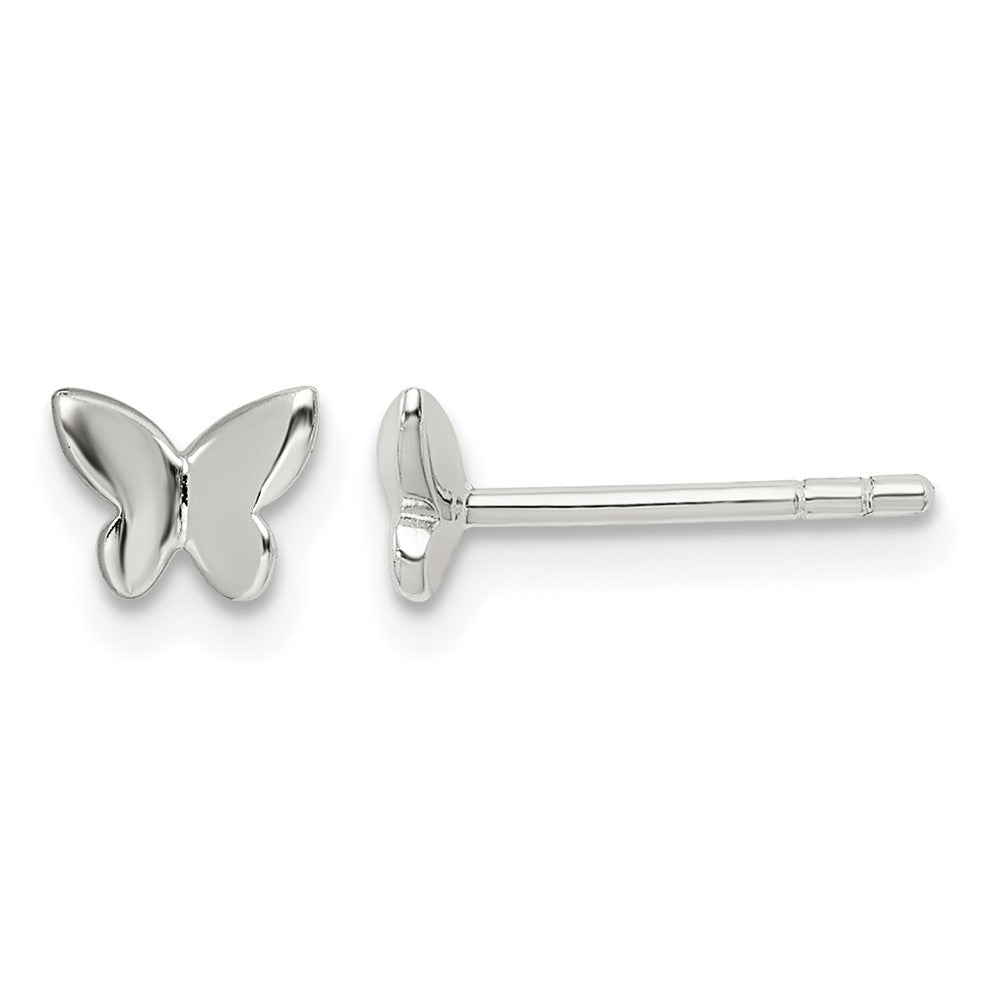 Sterling Silver Madi K Polished Butterfly Petite Post Earrings