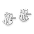 Sterling Silver Madi K Rhodium-plated Bumblebee Post Earrings