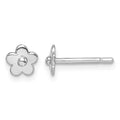 Sterling Silver Madi K RH-plated Flower Petite Post Earrings