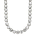 Sterling Silver 17in Rhodium-plated Fancy Mulitple CZ Necklace