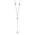 Sterling Silver Rhodium-plated Pink FW Cultured Pearl Y-Drop Necklace
