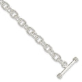Sterling Silver Polished Fancy Link Toggle Bracelet