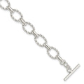 Sterling Silver Polished Fancy Link Toggle Bracelet