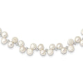 Sterling Silver FW Cultured Button Pearl 16in Necklace