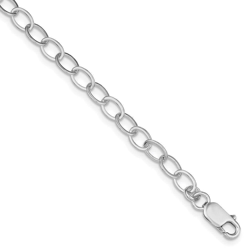 Sterling Silver Amore La Vita Rhod-pl Fancy Link Charm Bracelet