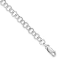 Sterling Silver Amore La Vita Rhod-pl Fancy Link Charm Bracelet