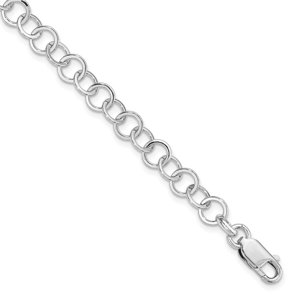 Sterling Silver Amore La Vita Rhod-pl Fancy Link Charm Bracelet