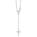 Sterling Silver Polished Bead Rosary 18 inch Necklace
