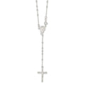 Sterling Silver Polished Rosary Necklace