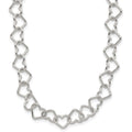 Sterling Silver Polished Fancy Heart Link Bracelet