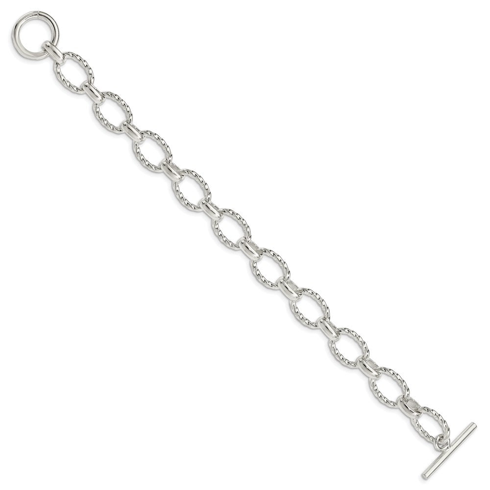 Sterling Silver Polished Fancy Link Bracelet