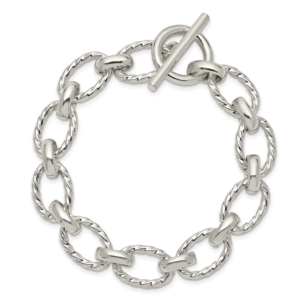 Sterling Silver Polished Fancy Link Bracelet