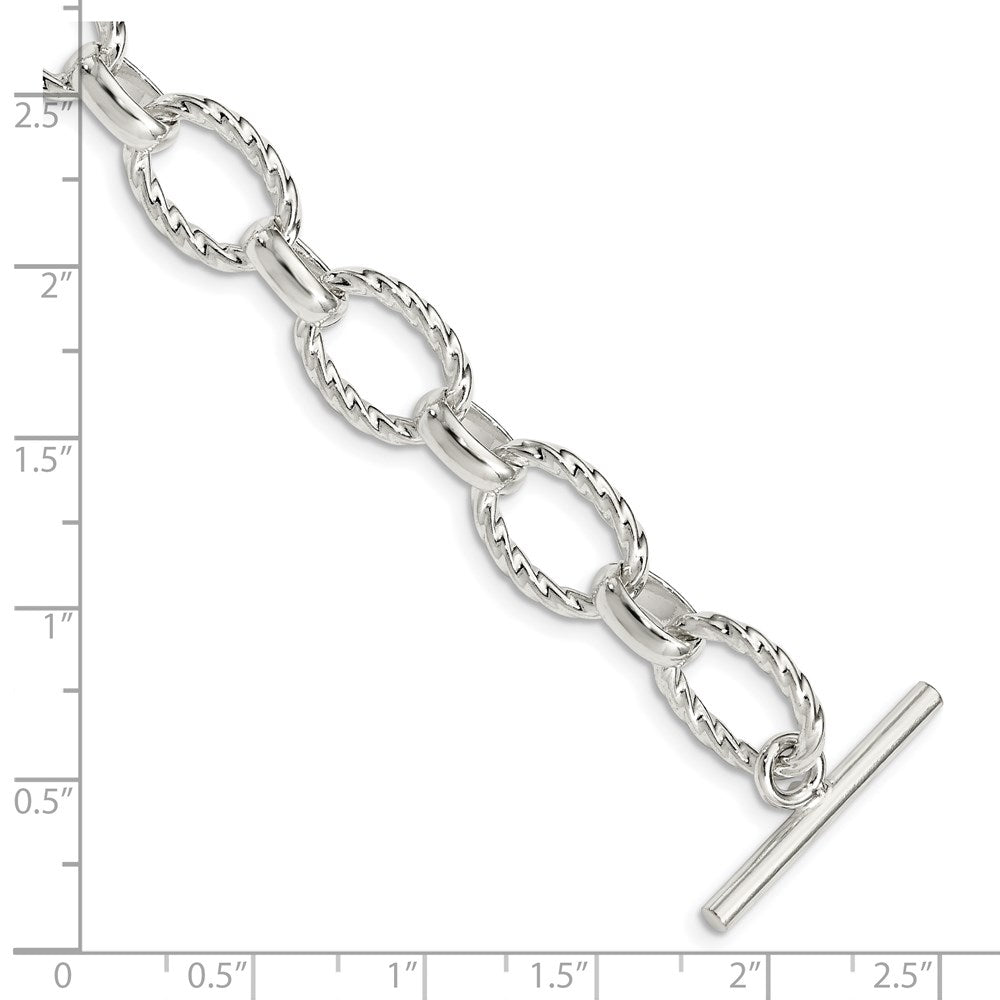 Sterling Silver Polished Fancy Link Bracelet