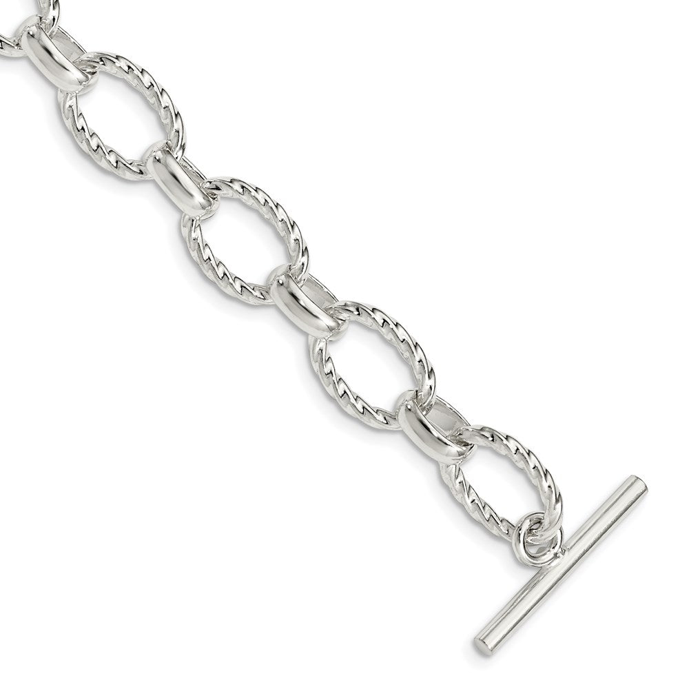 Sterling Silver Polished Fancy Link Bracelet