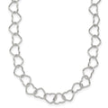 Sterling Silver Polished Fancy Heart Link Bracelet