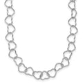 Sterling Silver Rhodium-plated Polished Fancy Heart Link Bracelet