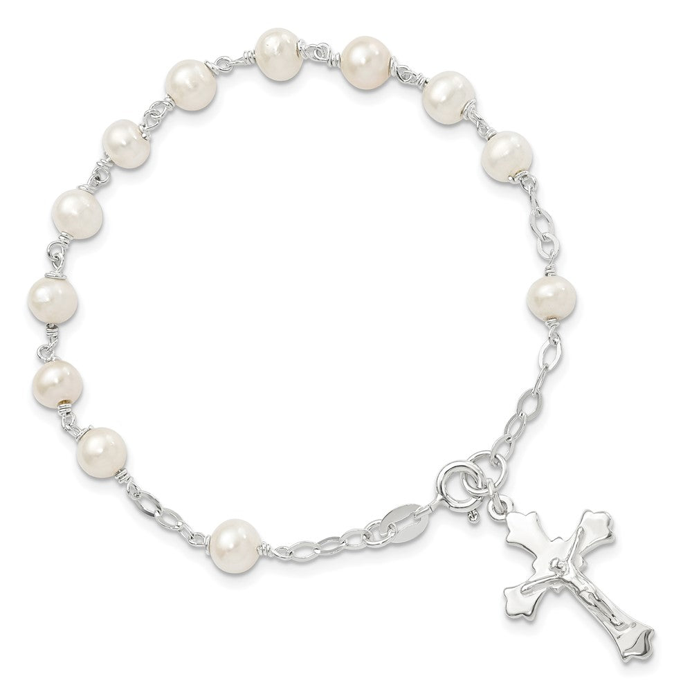 Sterling Silver and FW Cultured Pearl Rosary Bracelet