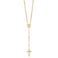 Sterling Silver Flash Gold-plated Polished Rosary Necklace