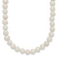 Sterling Silver Rhodium 6-7mm White Freshwater Cultured Pearl Necklace