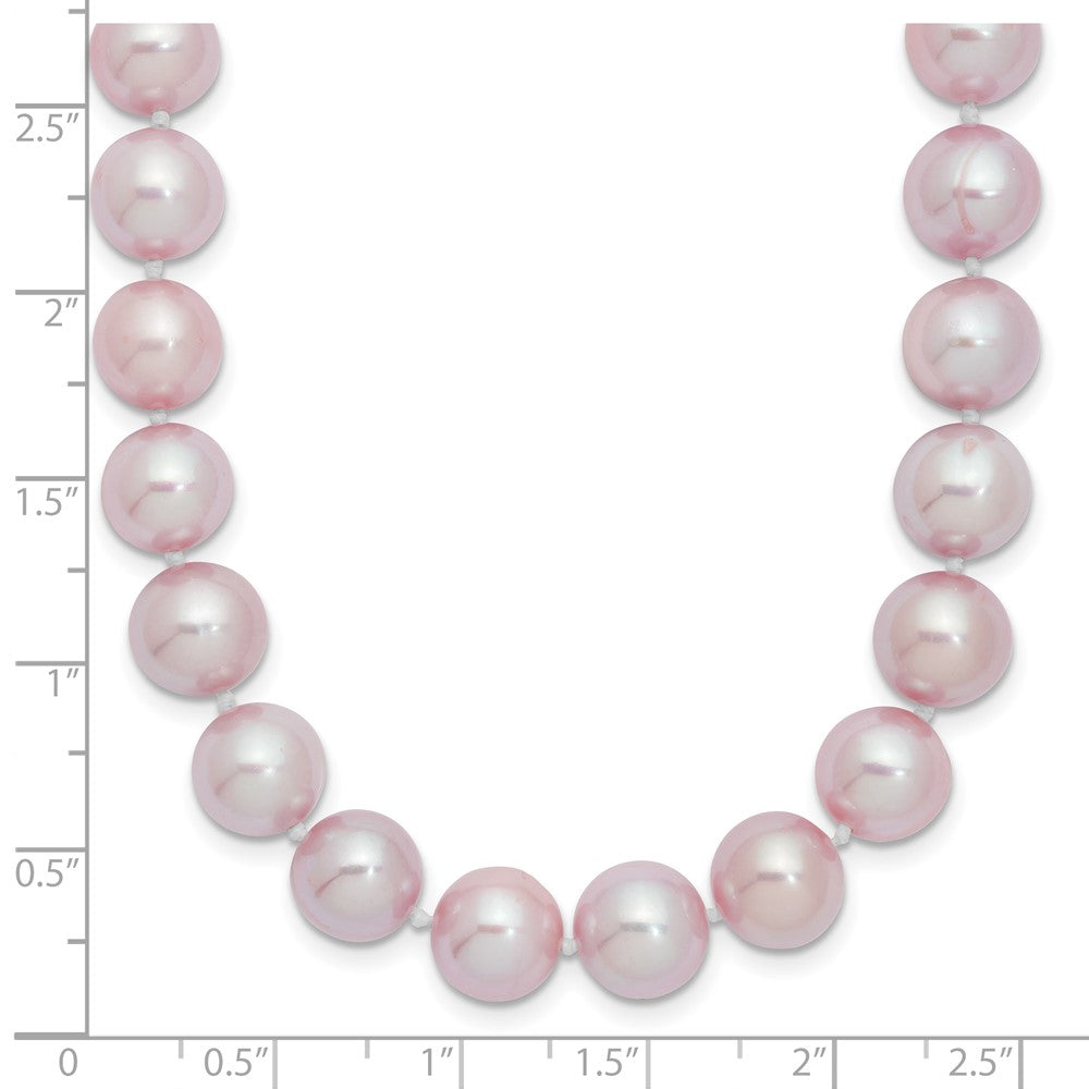 Sterling Silver Rh-plated 9-10mm Purple FW Cultured Pearl Necklace