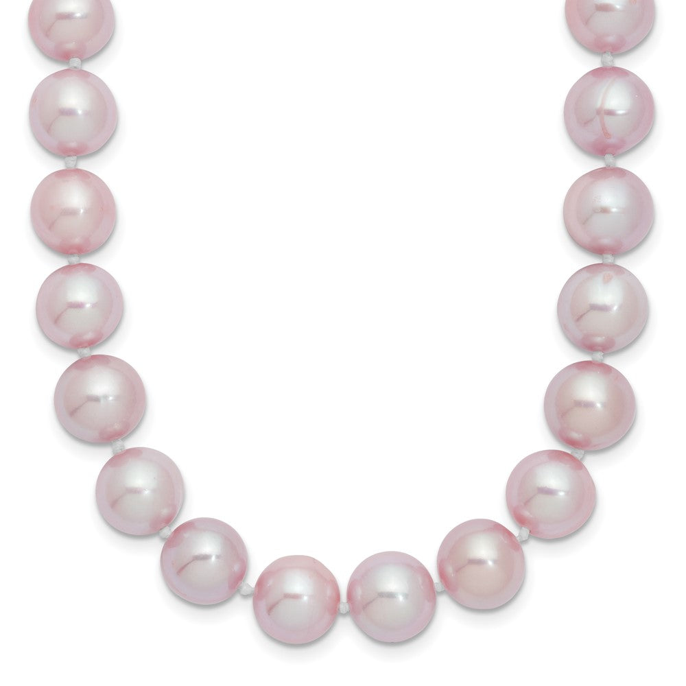 Sterling Silver Rh-plated 9-10mm Purple FW Cultured Pearl Necklace