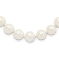 Sterling Silver Rhodium-plated 10-11mm White FW Cultured Pearl Necklace