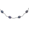 Sterling Silver Rh-plated 6-7mm Black FW Cultured Pearl Necklace