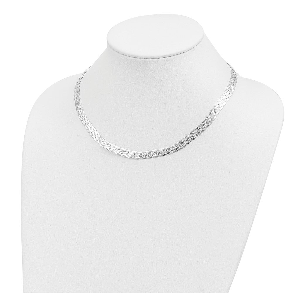 Sterling Silver 6.75mm Braided Fancy Necklace