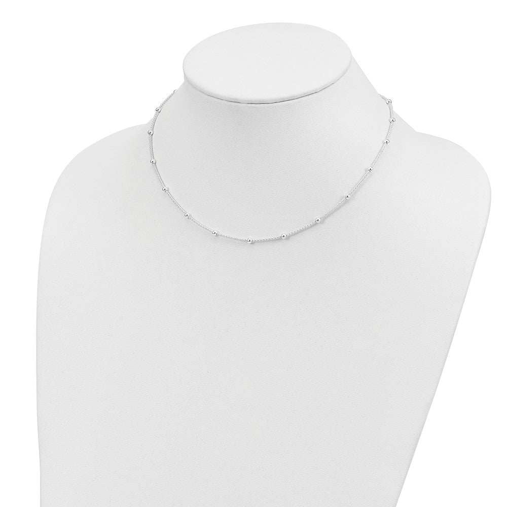 Sterling Silver Polished Beaded Necklace