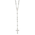 Sterling Silver Polished Rosary 26 inch Necklace