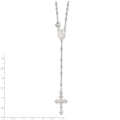 Sterling Silver Polished Bead Rosary 16 inch Necklace