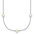 Sterling Silver RH-plated 4-5mm Freshwater Cultured Pearl Necklace