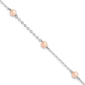 Sterling Silver RH-pltd 4-5mm Pink FWC Pearl 5 inch w/1in ext Bracelet