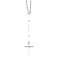 Sterling Silver Polished Rosary Necklace