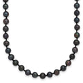 Sterling Silver Rhod-plated 4-5mm Black FWC Pearl Necklace