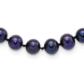 Sterling Silver Rhodium-plated 6-7mm Black FWC Pearl Necklace