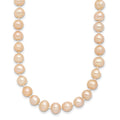 Sterling Silver Rhod-plated 6-7mm Pink FWC Pearl Necklace