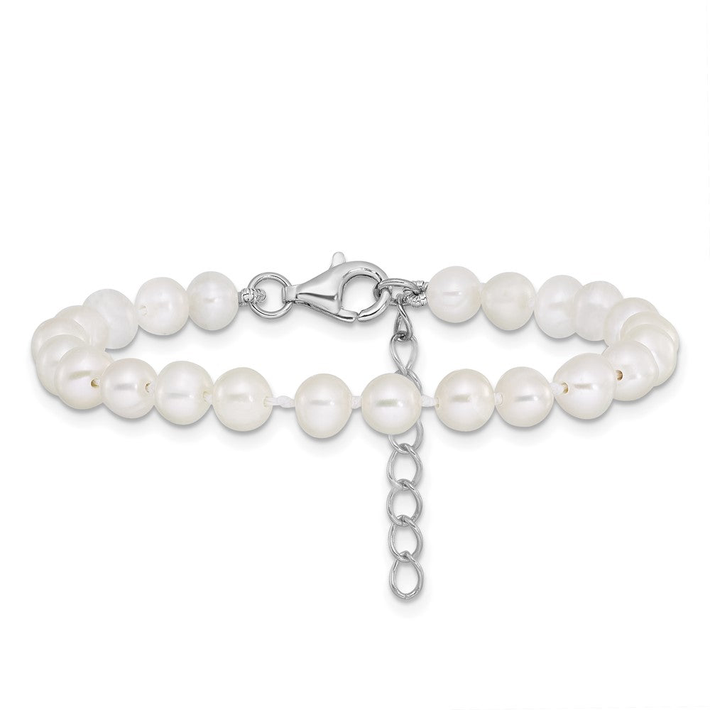 SS RH-pltd 4-5mm FWC Pearl 14in Necklace 5in Bracelet & Earring Set