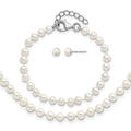 SS RH-pltd 4-5mm FWC Pearl 14in Necklace 5in Bracelet & Earring Set