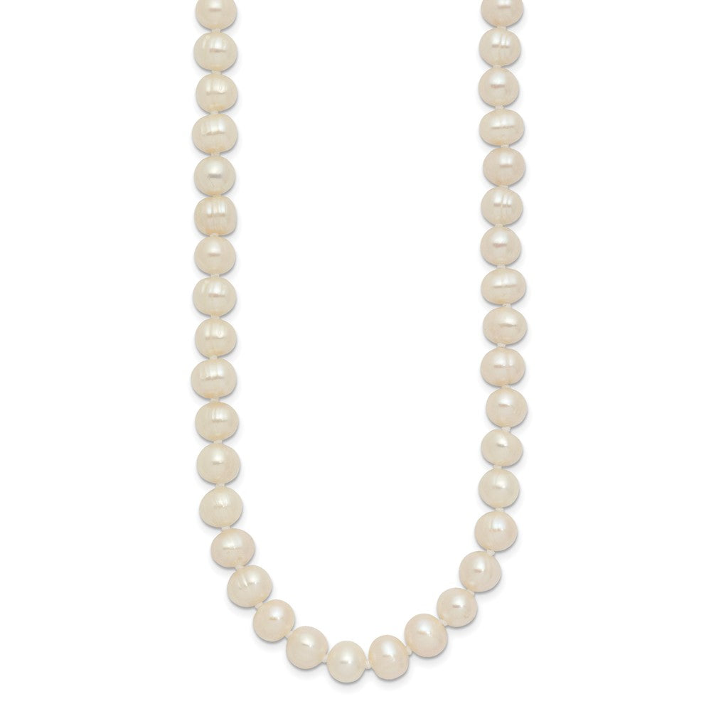6-7mm White Semi-round Freshwater Cultured Pearl Endless Necklace