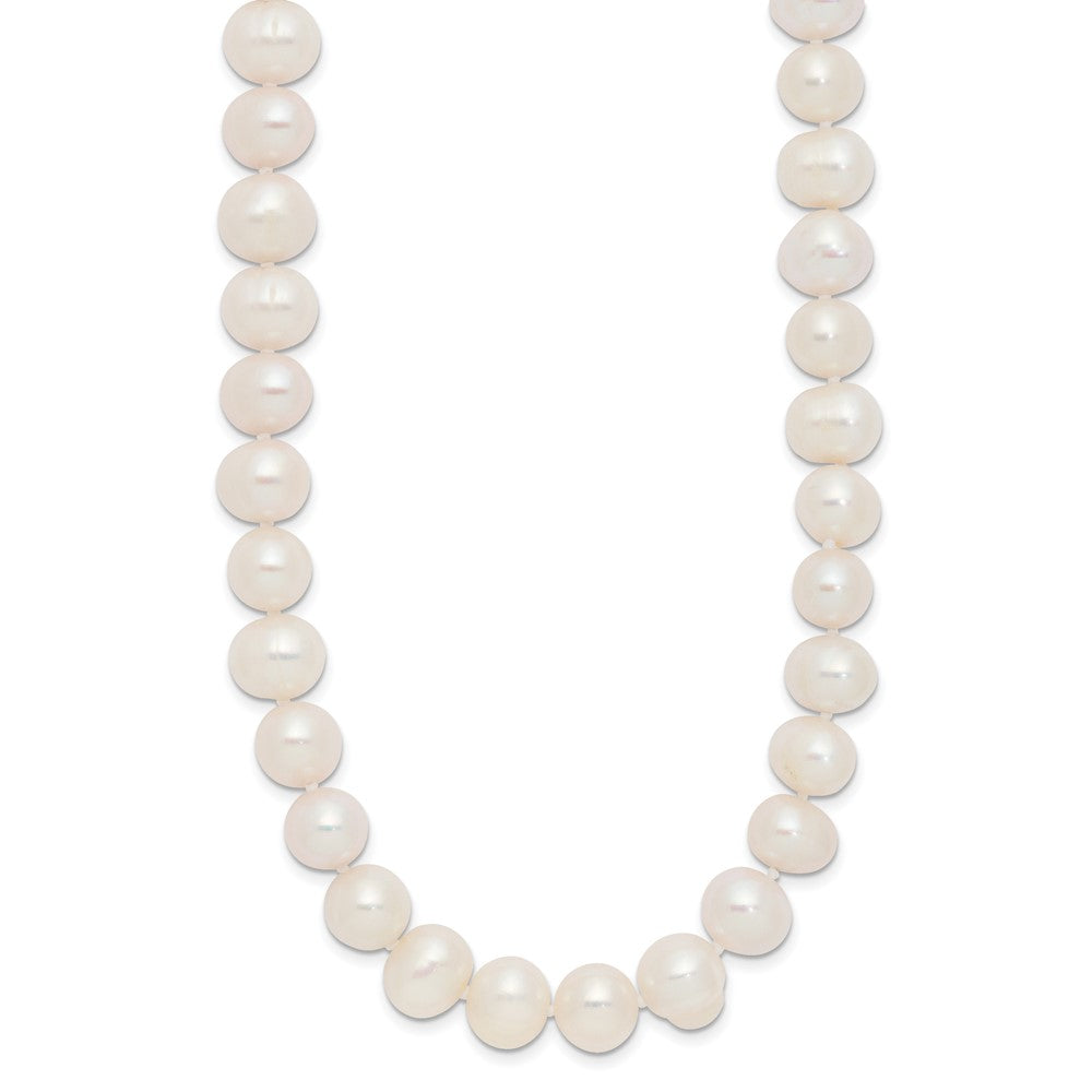 9-10mm White Semi-round Freshwater Cultured Pearl Endless Necklace